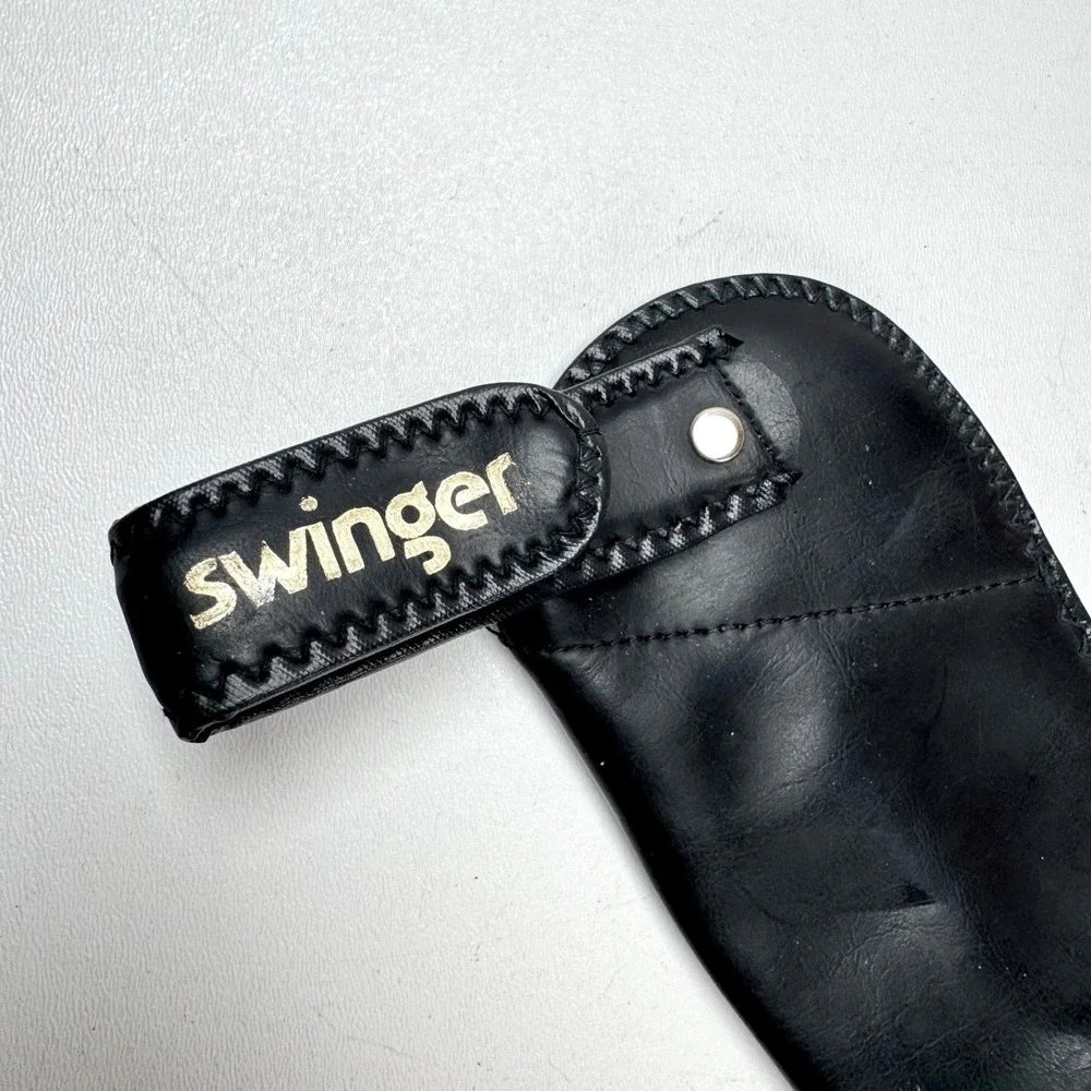 Vintage Swinger Leather Eyeglass Glasses Case Holder Belt Loop Clip Black Swivel